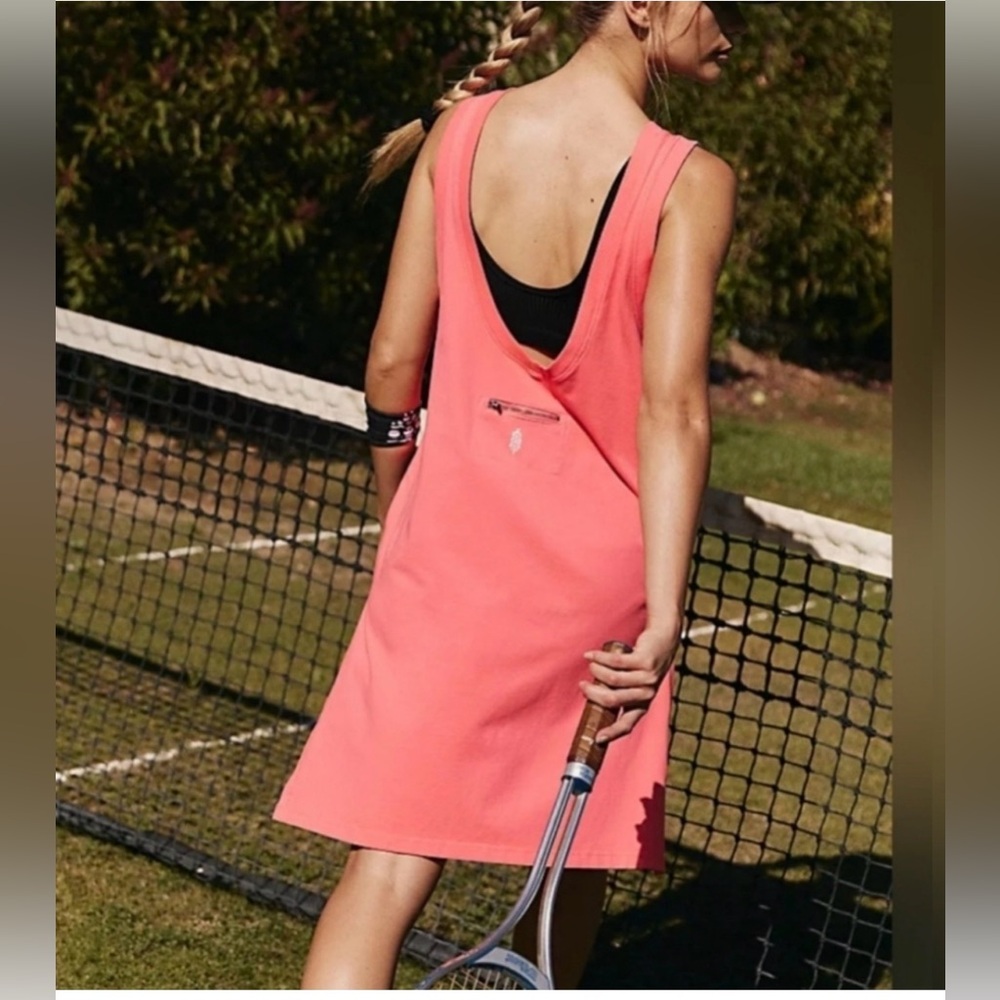 Free People Coral Backless Dress